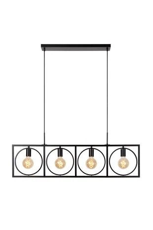 2 suspensions Lucide SUUS noires – 4x E27, Ophalen, Metaal