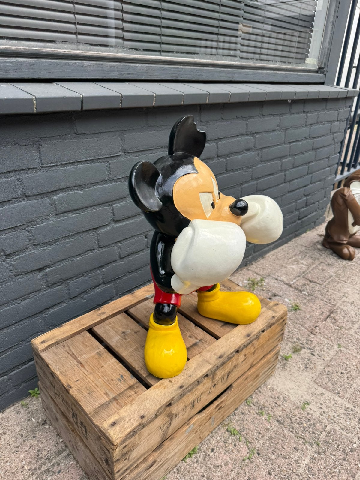 Disney Mickey Mouse Bokser beeld, Verzamelen, Ophalen, Mickey Mouse, Gebruikt, Beeldje of Figuurtje