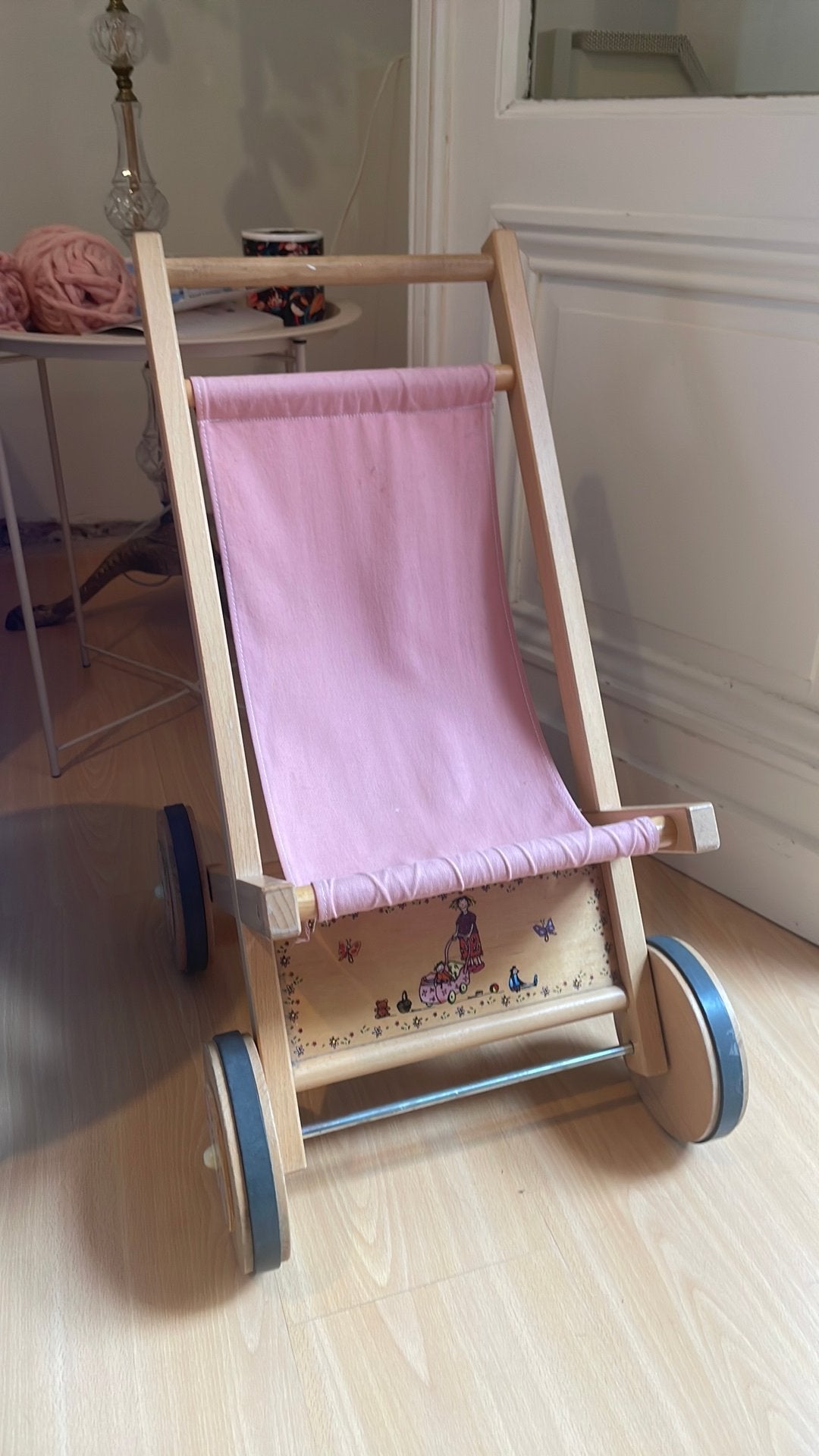 Poppenwagen in hout, Kinderen en Baby's, Ophalen, Gebruikt
