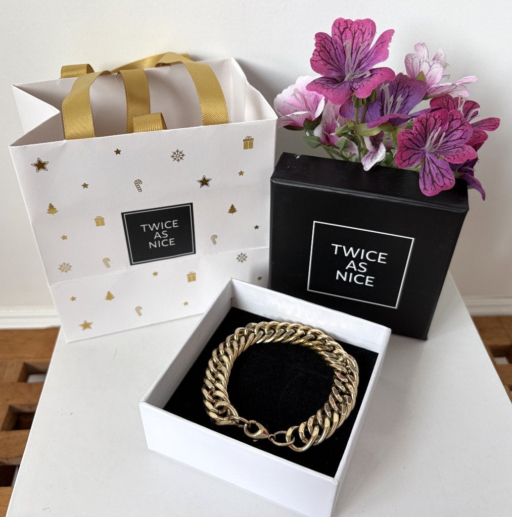 Twice as Nice  goudkleurige schakelarmband - 20,5cm, Ophalen of Verzenden, Zo goed als nieuw, Goud, Overige materialen