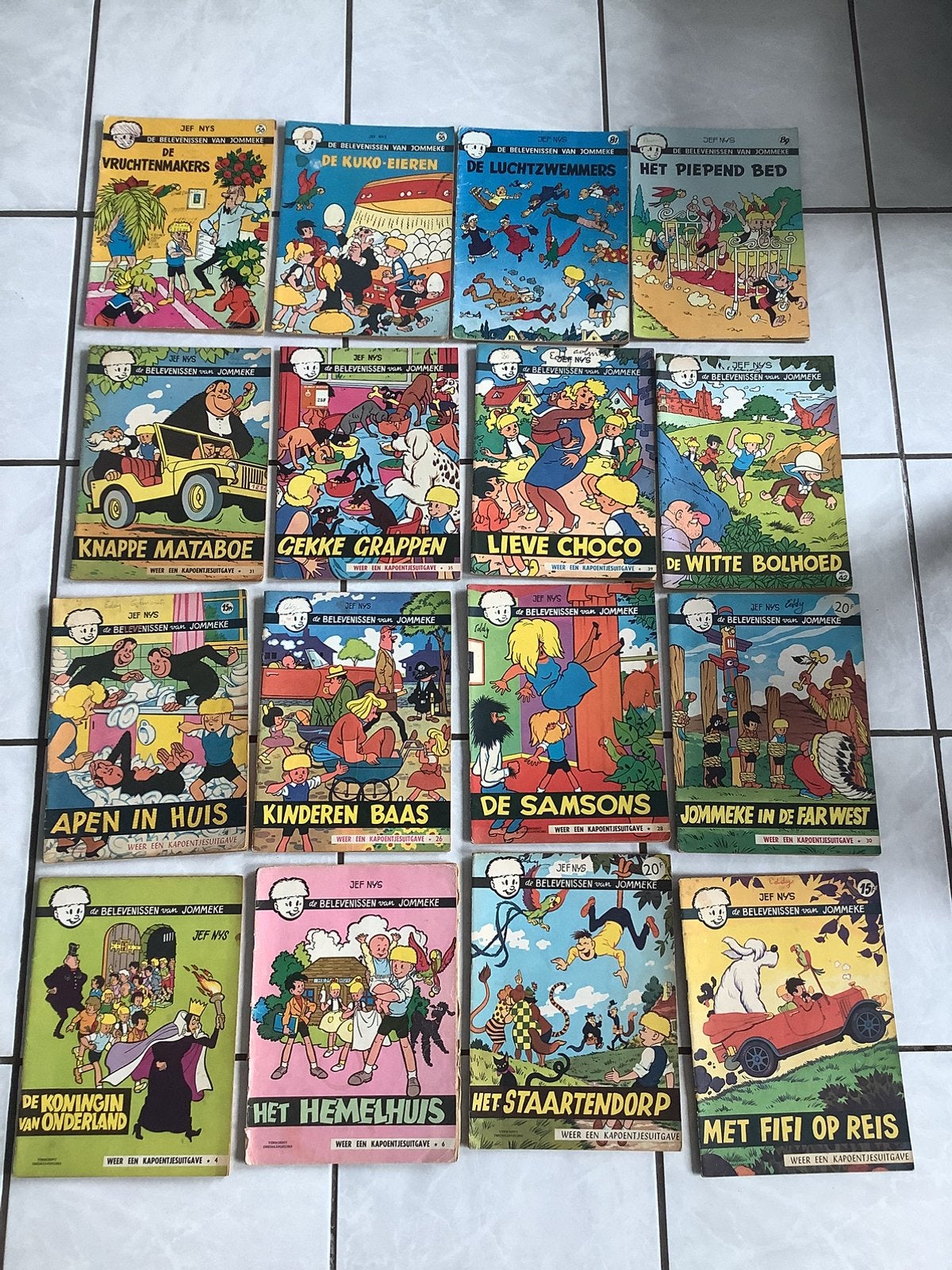 Strips Jommeke,  door Jef Nijs, vintage van 1964-1973, Meerdere stripboeken, Ophalen of Verzenden, Gelezen