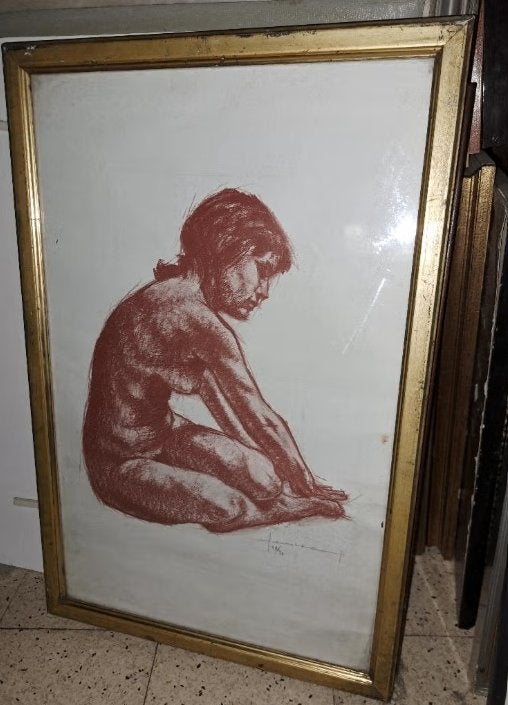 Lithographie femme signe, Enlèvement ou Envoi, Lithographie