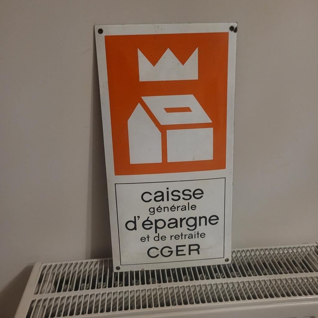 Ancienne plaque émaillée cger, Collections, Enlèvement ou Envoi