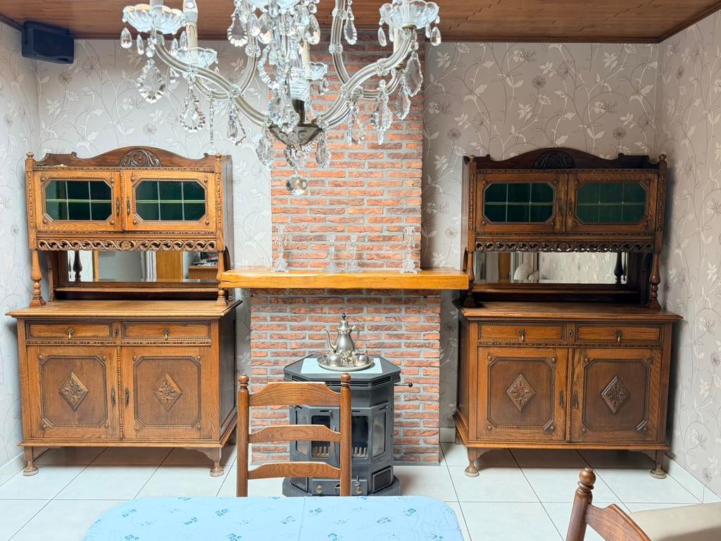 3 antieke Franse buffetkasten (+AI ideeën) 100€/250€, Ophalen, Gebruikt, 150 tot 200 cm, 25 tot 50 cm