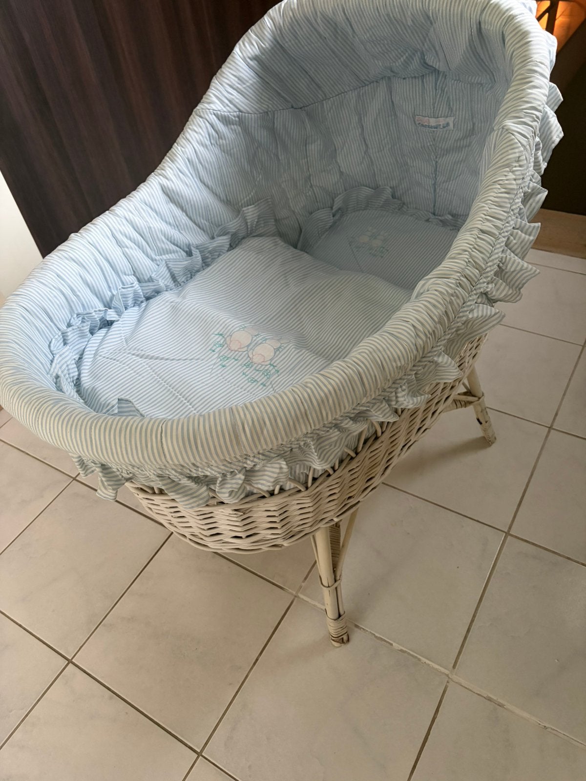 Rotan wieg met bijhorigheden, Kinderen en Baby's, Babywiegjes en Ledikanten, Ophalen, Zo goed als nieuw, Wieg