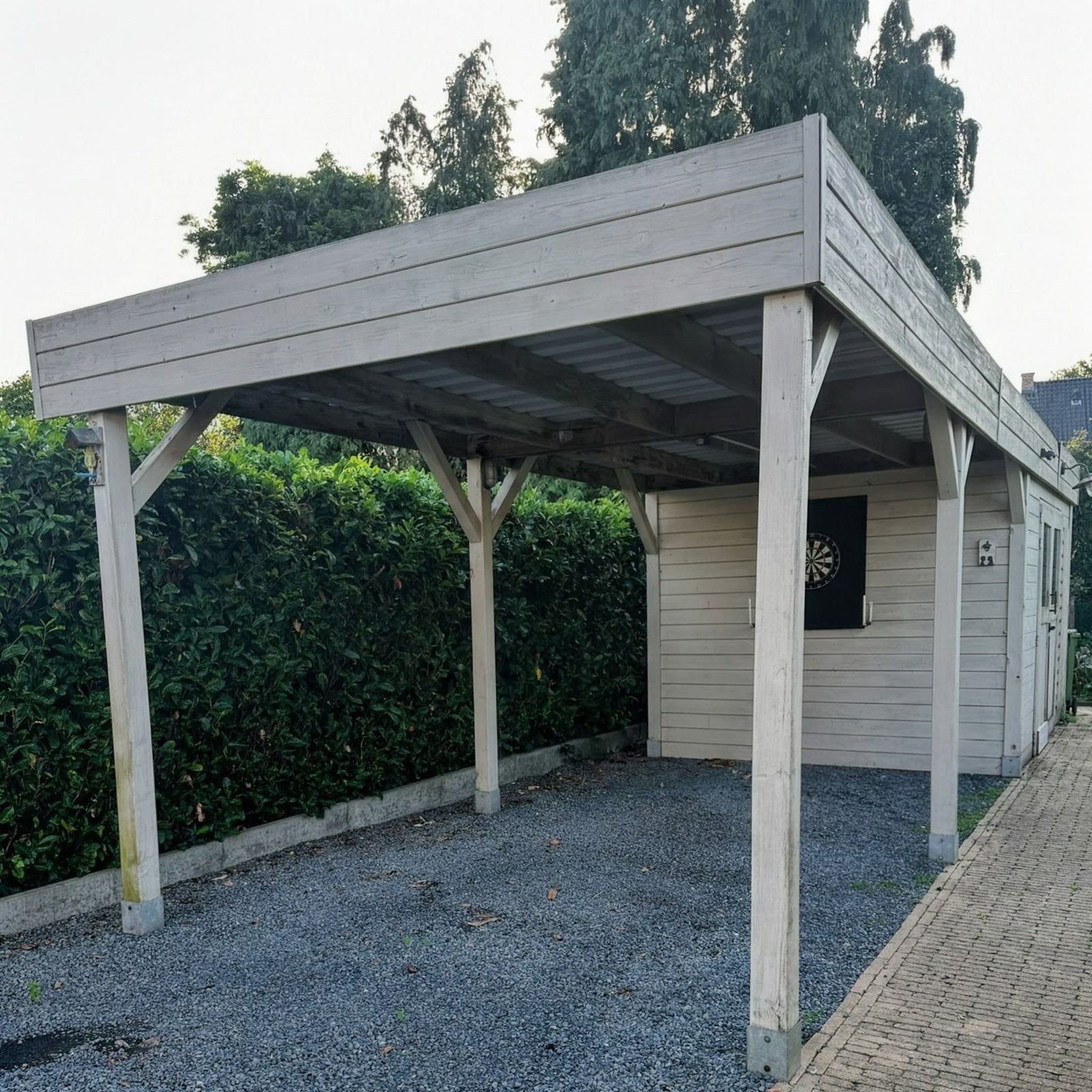 Carport met berging/tuinhuis, Tuin en Terras, Ophalen, Tuinhuis, 2 ramen, 500 cm of meer
