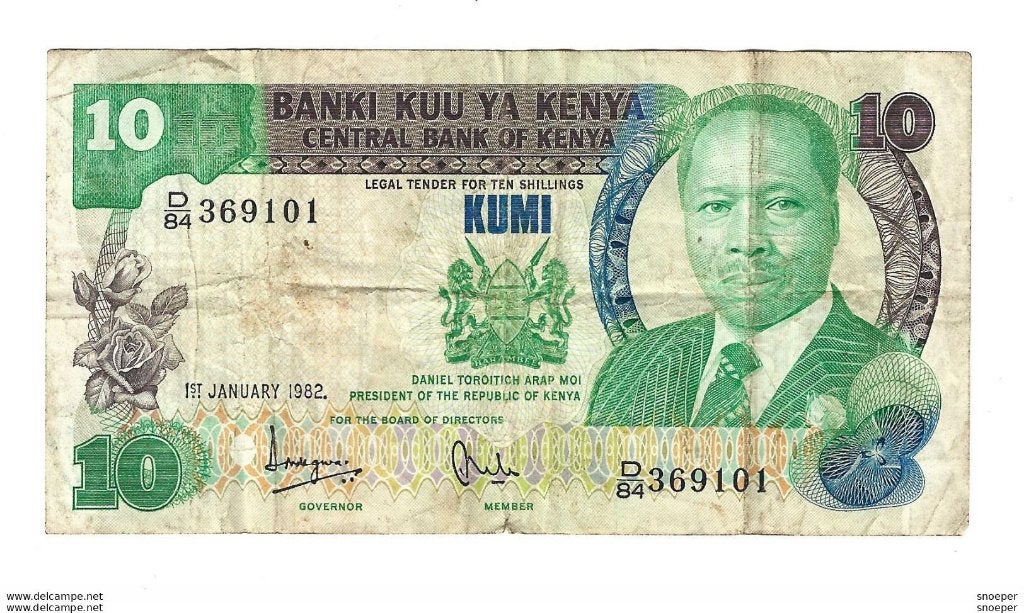 *kenya 10 shillings 1982 20b, Timbres & Monnaies, Enlèvement ou Envoi, Autres pays, Billets en vrac