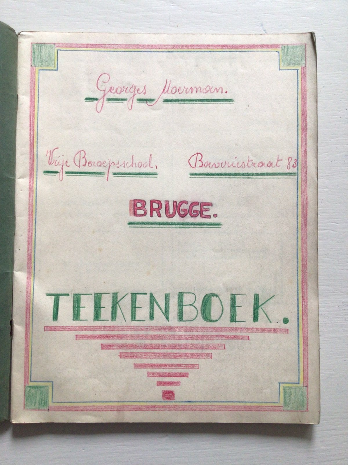 Tekenboek, beroepsschool drukkers 2e jaar, Antiek en Kunst, Ophalen of Verzenden