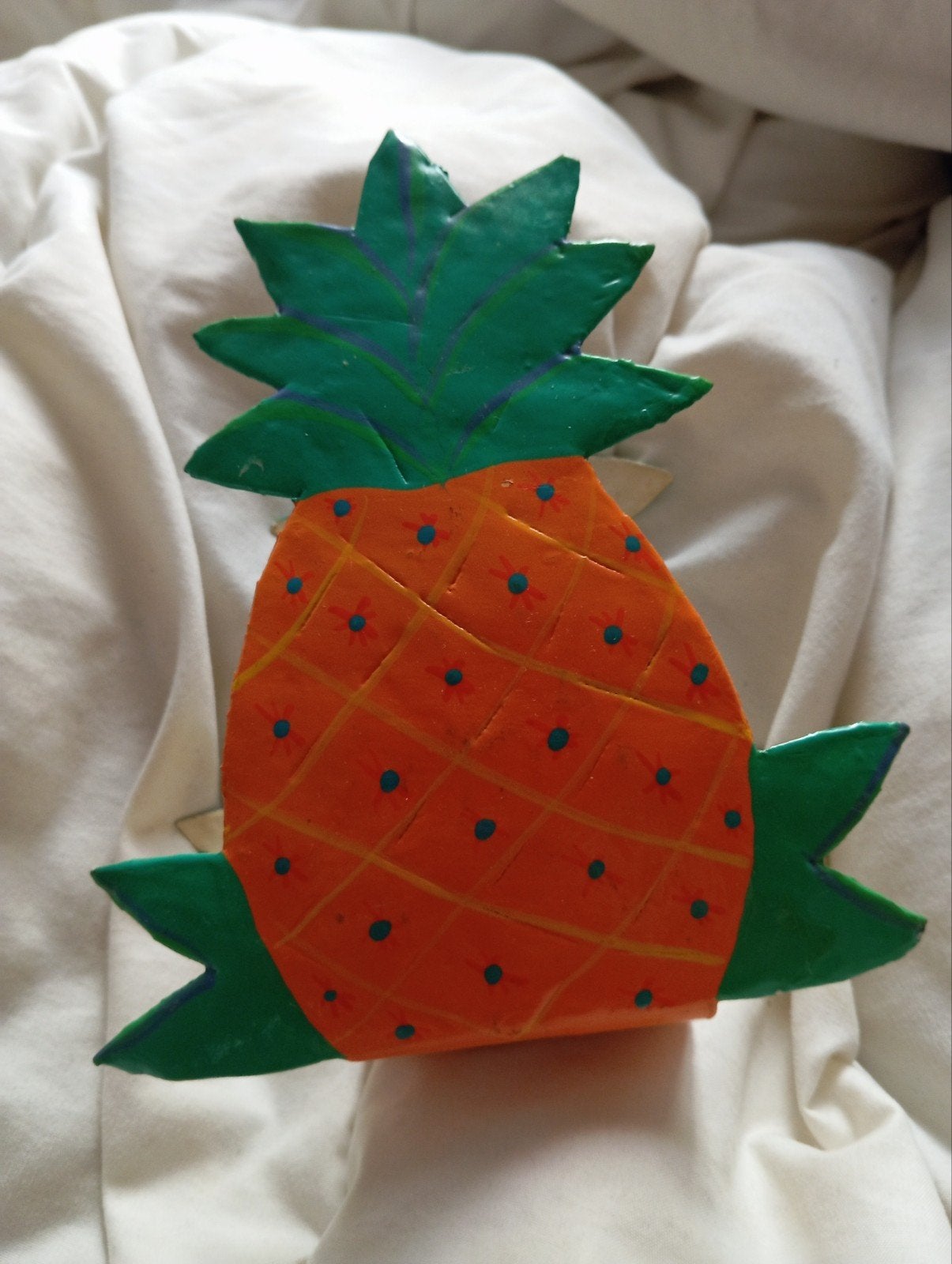 porte-serviettes ananas en métal, signé, Enlèvement ou Envoi, Comme neuf