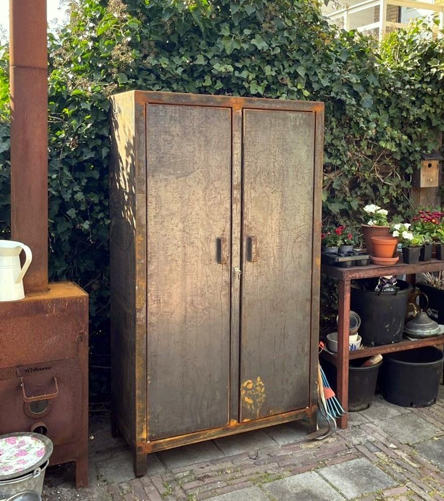 Cortenstaal tuinkast, opslagkast, Locker, Huis en Inrichting, Kasten | Lockerkasten, Nieuw, Ophalen of Verzenden