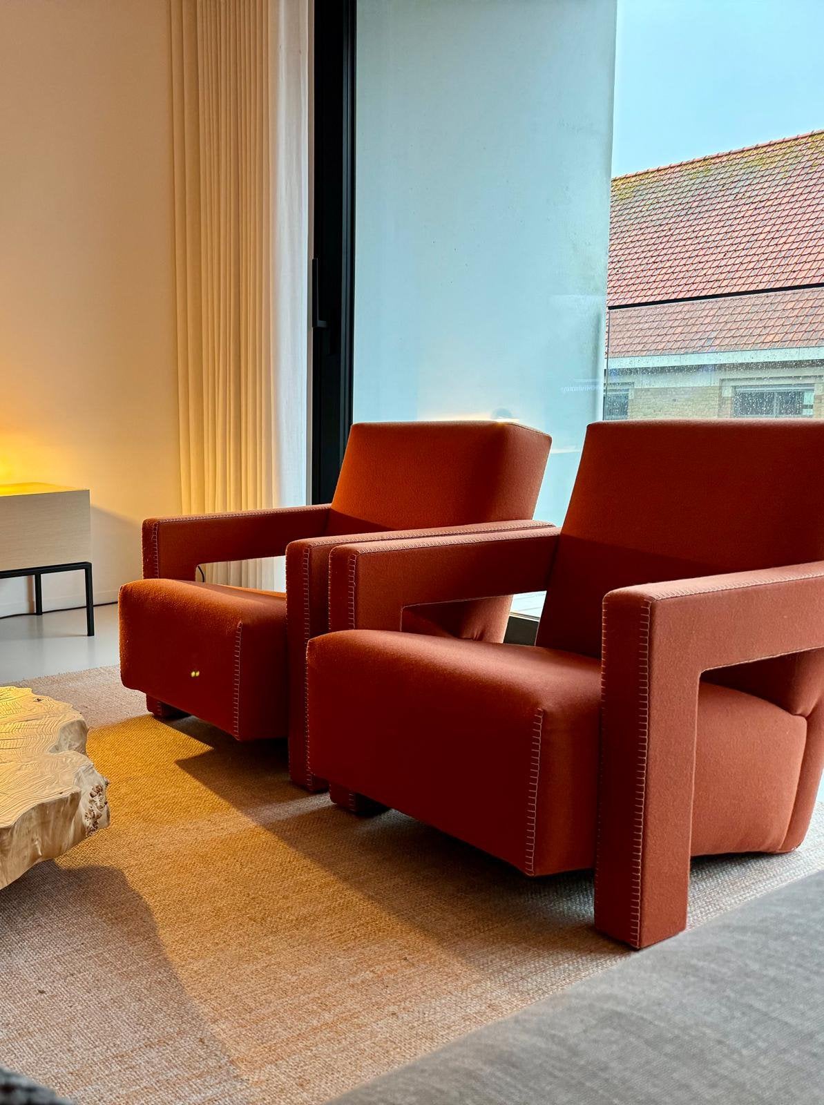 Cassina Utrecht stoelen oranje, Maison & Meubles, Enlèvement, Comme neuf