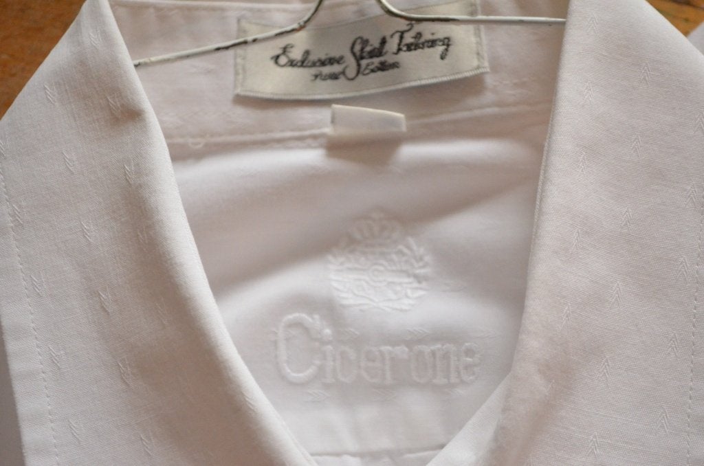 overhemd Cicerone / wit + dessin / 41 / lange mouw, Vêtements | Hommes, Enlèvement, Porté, Blanc, Cicerone