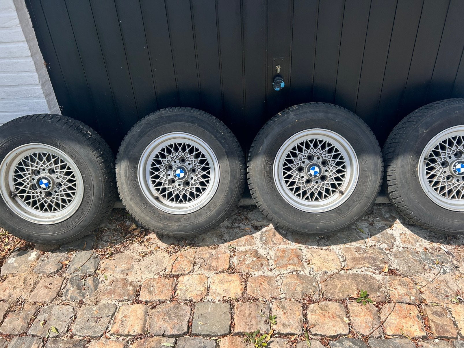 BMW BBS Basketweave velgen — Set van 4 - e23/e24/e28, Autos : Divers, Pièces de sport automobile, Utilisé, Enlèvement
