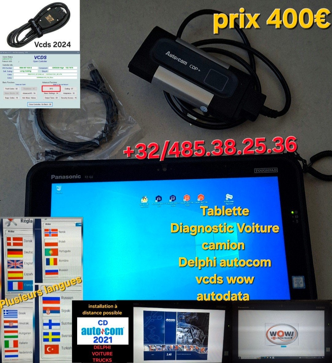 tablette Diagnostic professionnel voiture camion 2021, Ophalen of Verzenden, Zo goed als nieuw