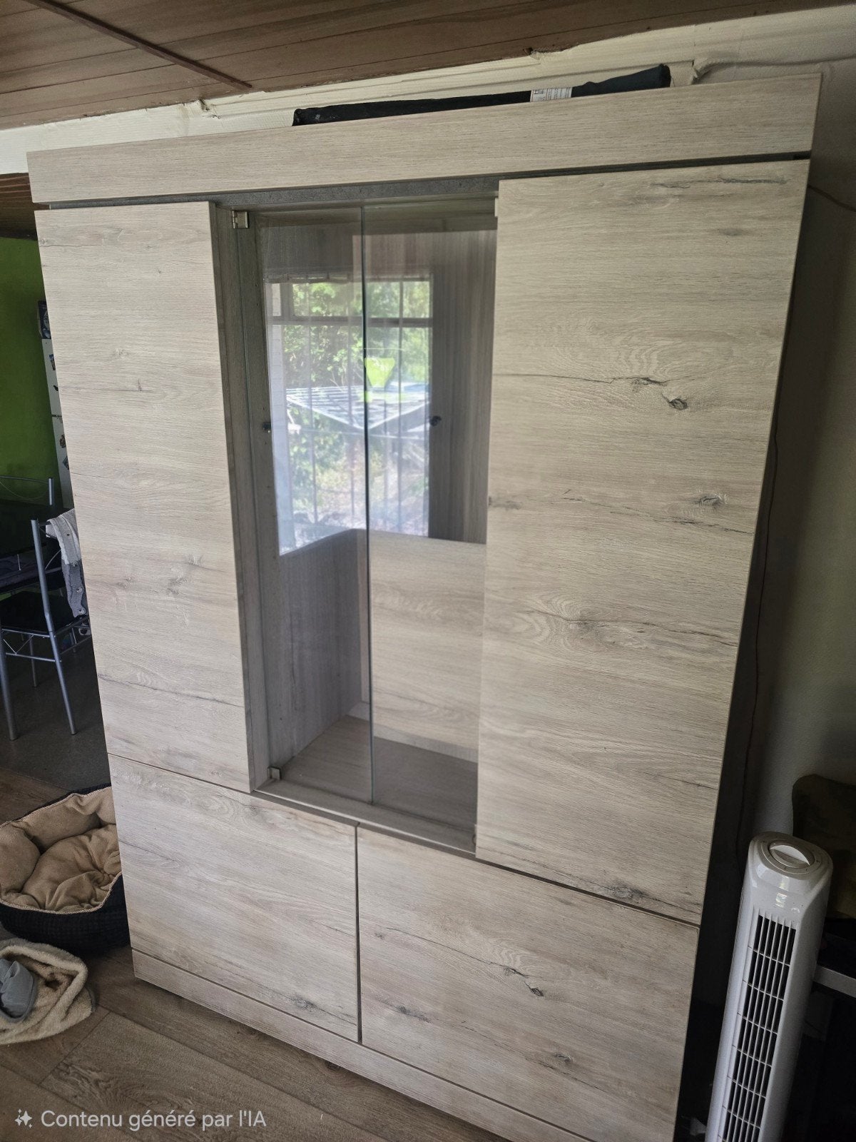 meuble vitrine, Maison & Meubles, Comme neuf, 100 à 150 cm, 25 à 50 cm, Chêne