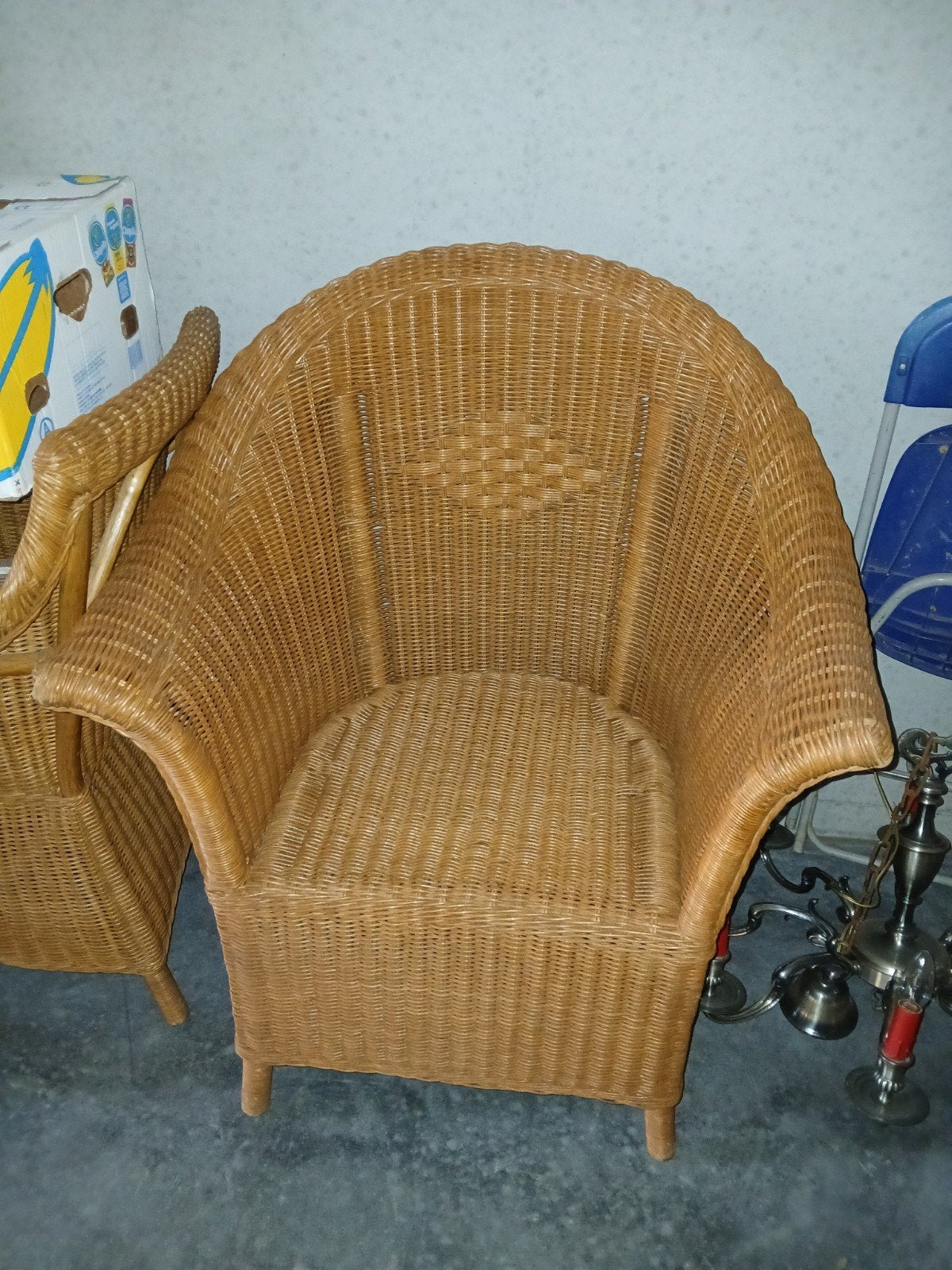 1 rieten stoel, Tuin en Terras, Ophalen, Gebruikt