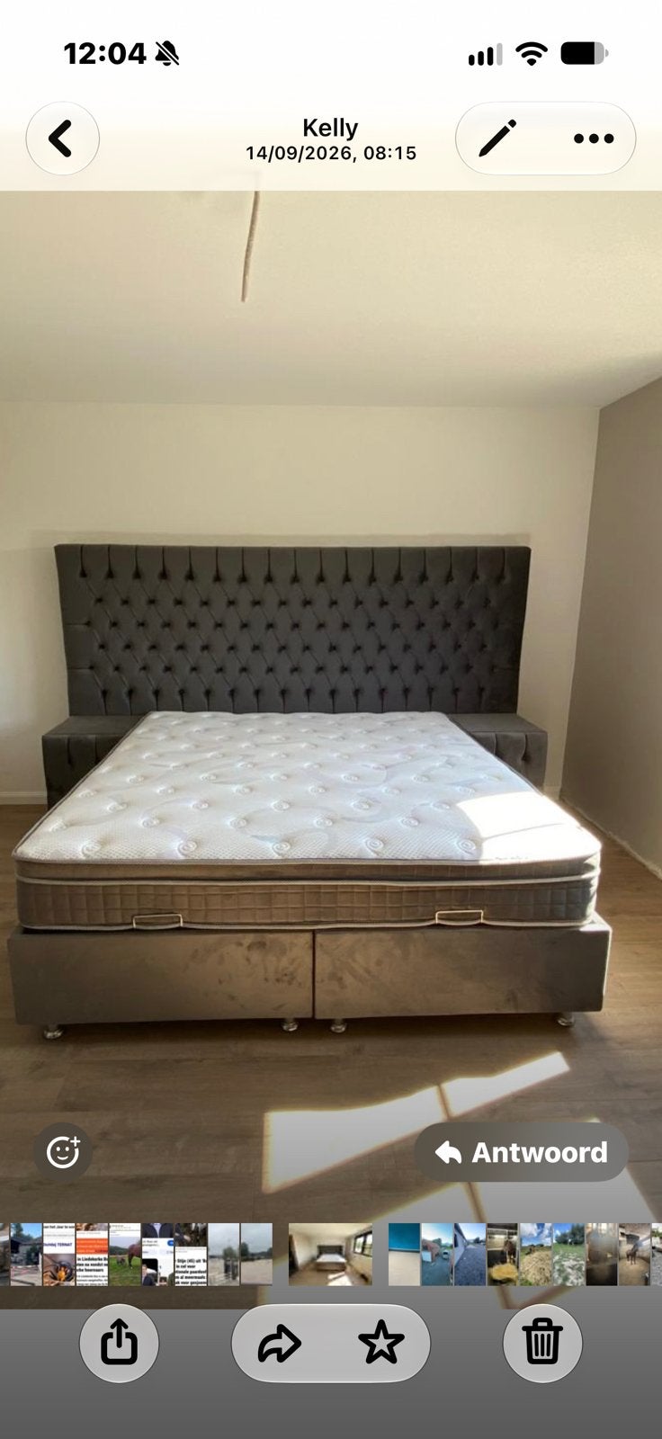 Boxspring, Ophalen, Zo goed als nieuw, Grijs