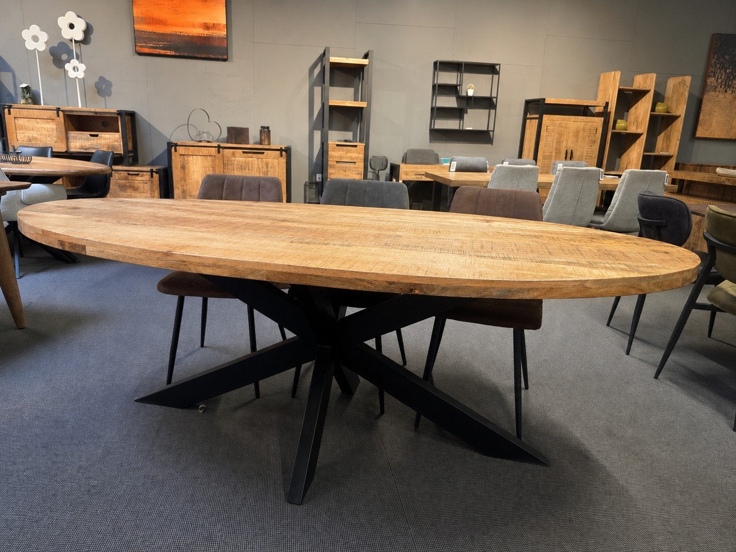 Table neuve en manguier massif, Maison & Meubles, Neuf, 100 à 150 cm, Enlèvement, Ovale