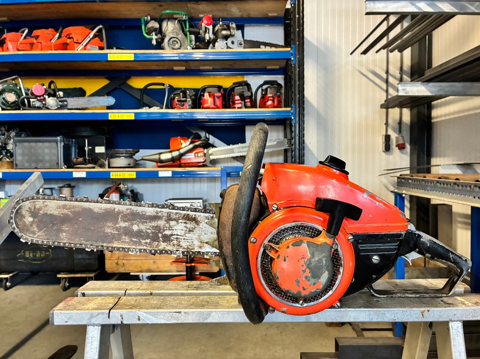Husqvarna MS90a oldtimer kettingzaag, Ophalen, Gebruikt