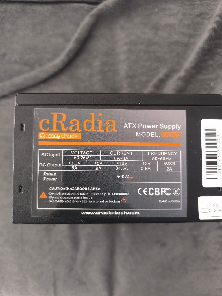 PC Voeding 500W, Ophalen, Gebruikt