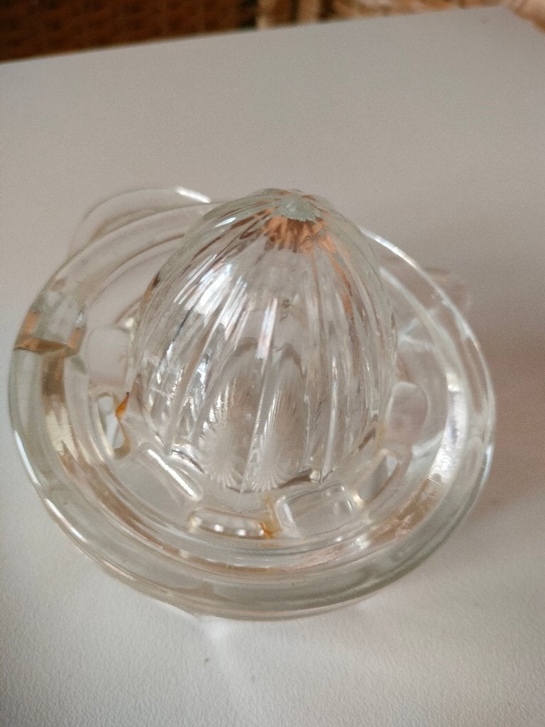 fruitpers glas vintage kwaliteit nieuwe staat citroen sinaas, Ophalen of Verzenden, Zo goed als nieuw, Glas
