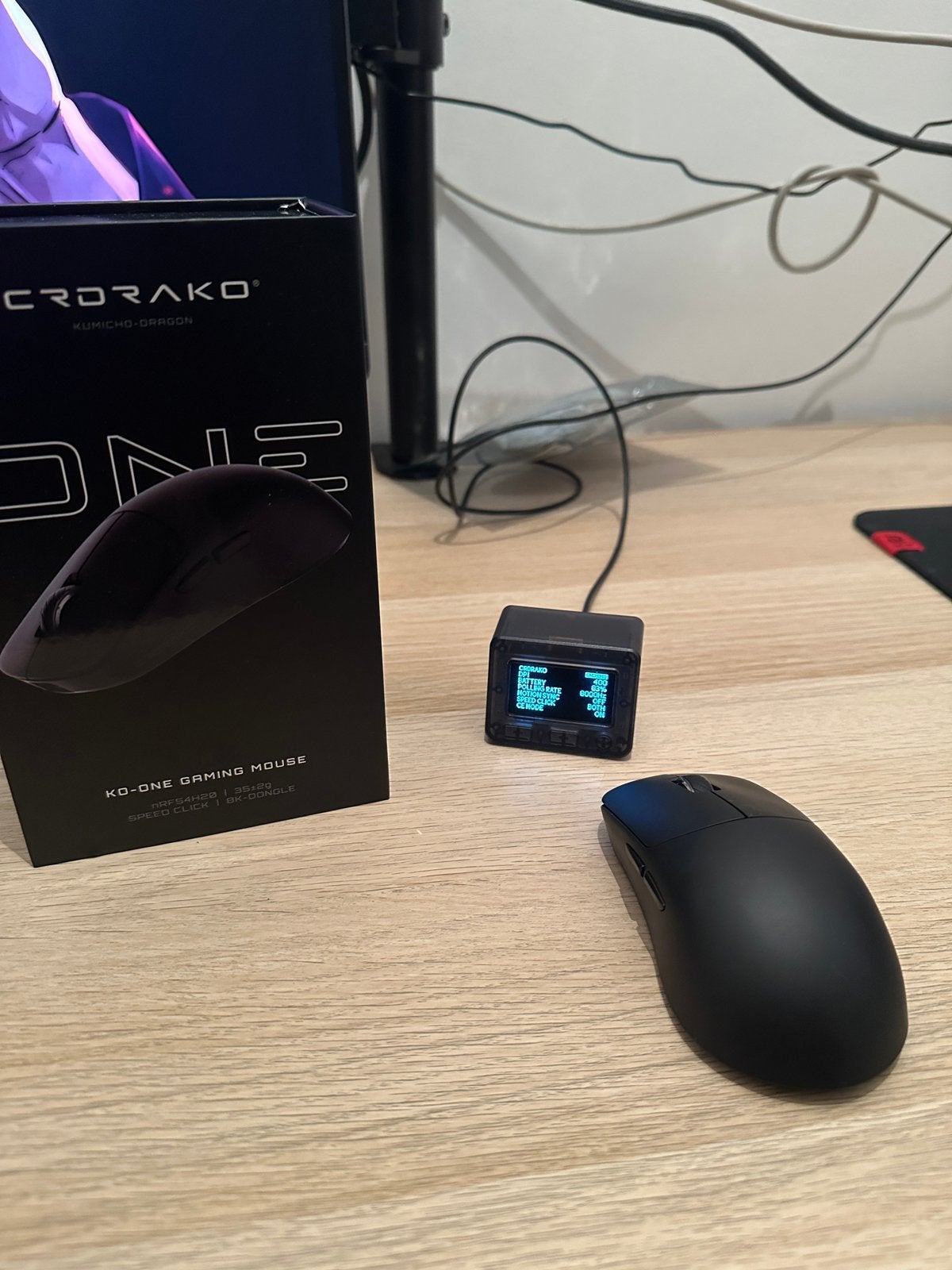 Souris de jeu sans fil CRDRAKO KO-ONE - 8 000 Hz, Souris, Enlèvement ou Envoi, Comme neuf, Sans fil