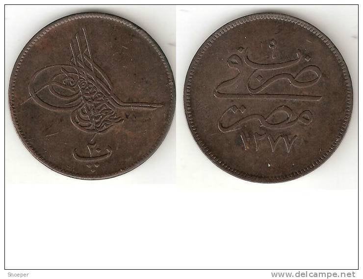 egypte 20 para AH 1277 /9 km 244 xf, Timbres & Monnaies, Envoi, Égypte, Monnaie en vrac