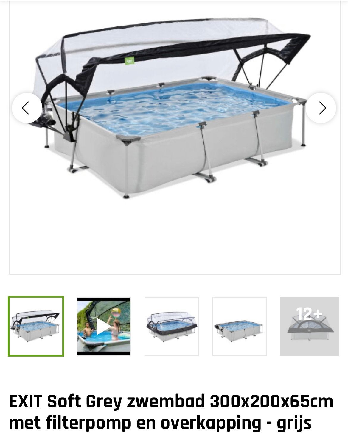 Exit toys zwembad + overkapping en toebehoren, Tuin en Terras, Zwembaden, Gebruikt, Opzetzwembad, Minder dan 80 cm, 200 tot 400 cm