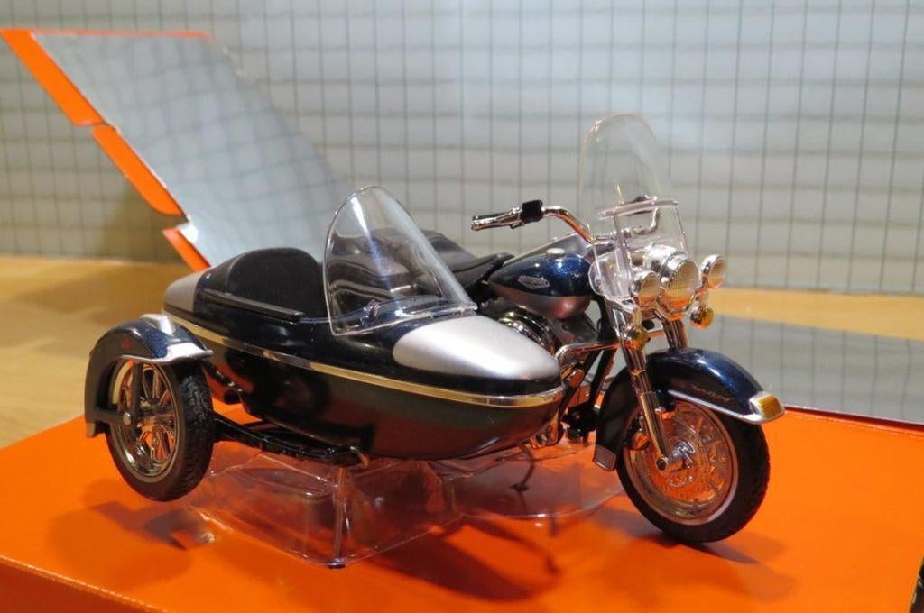Harley Davidson sidecar zijspan FLHRCI 2001 1:18 blue, Enlèvement ou Envoi, Neuf, Moteur, Maisto