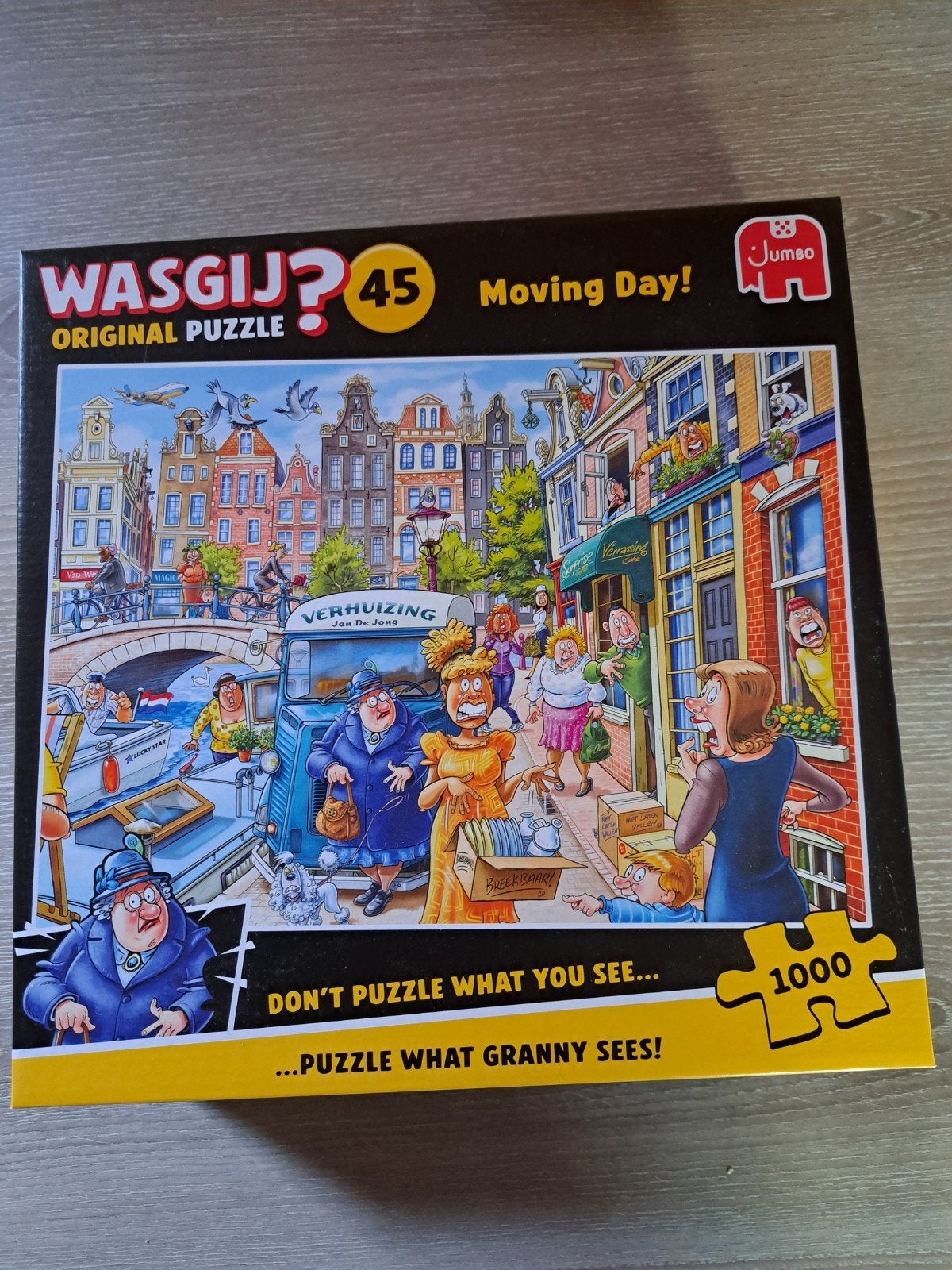 wasgij puzzel original 45 Verhuisdag ! 1000 stukjes, Hobby en Vrije tijd, Ophalen of Verzenden