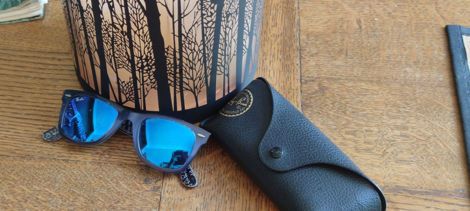 Ray-Ban Authentic blauwe spiegelende Wayfarer zonnebril, uni, Ophalen of Verzenden, Zonnebril, Ray-Ban