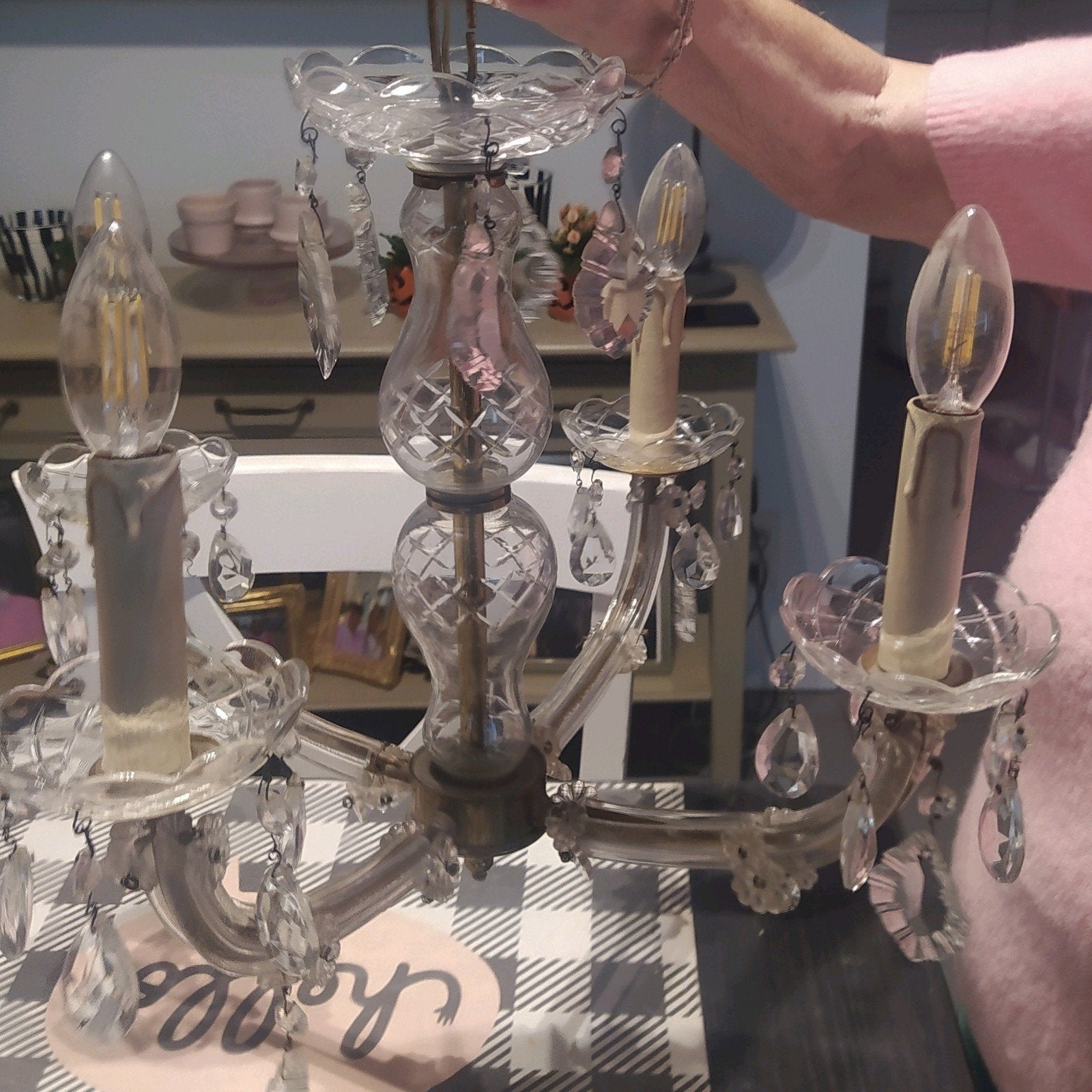 lustre en cristal, Marie-Thérèse, très bon état, Enlèvement