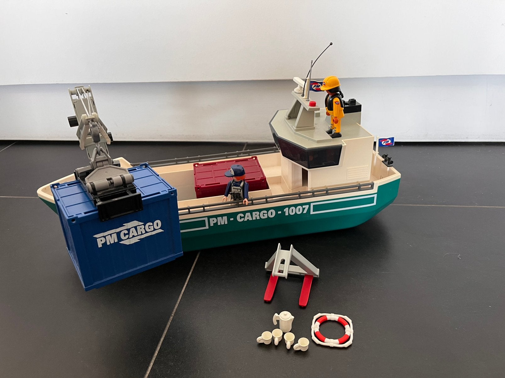 Playmobil 5253 Vrachtschip met kraan + 5257 Vorklift, Enlèvement, Comme neuf