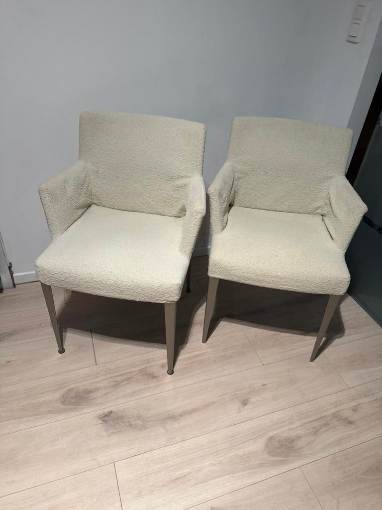 Set van 2 fauteuils B&B Italia Maxalto Melandra, Huis en Inrichting, Ophalen, Gebruikt, Wit, Twee
