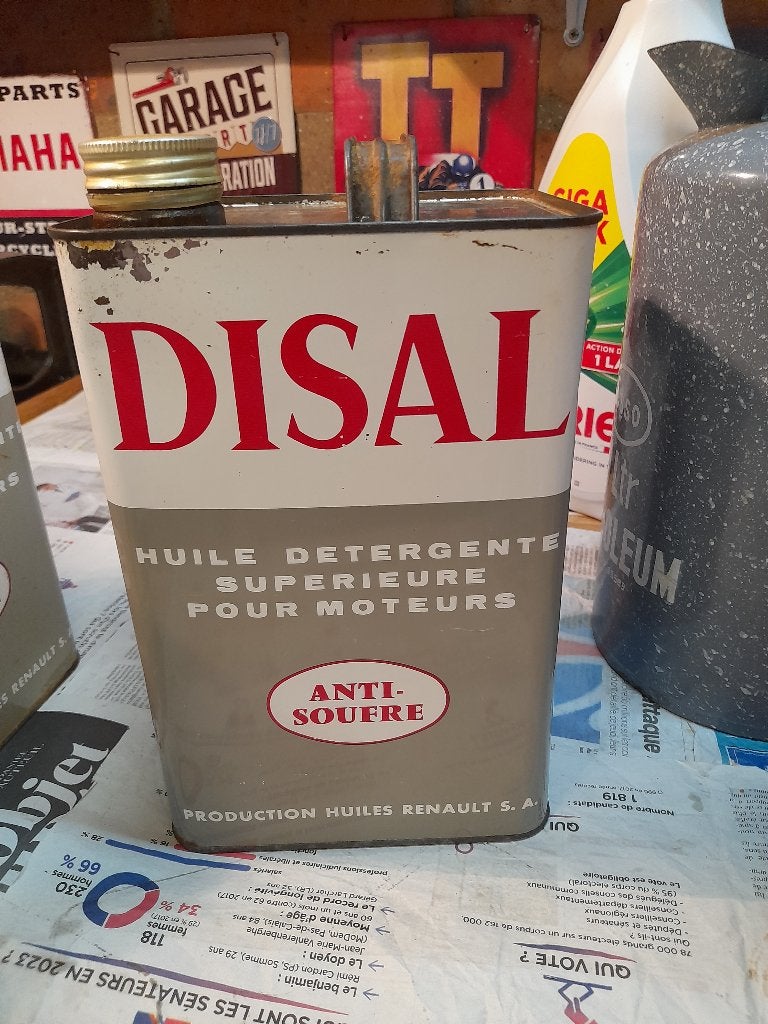 ancien bidon huile vide disal renault 5l bis, Envoi, Utilisé, Autres types