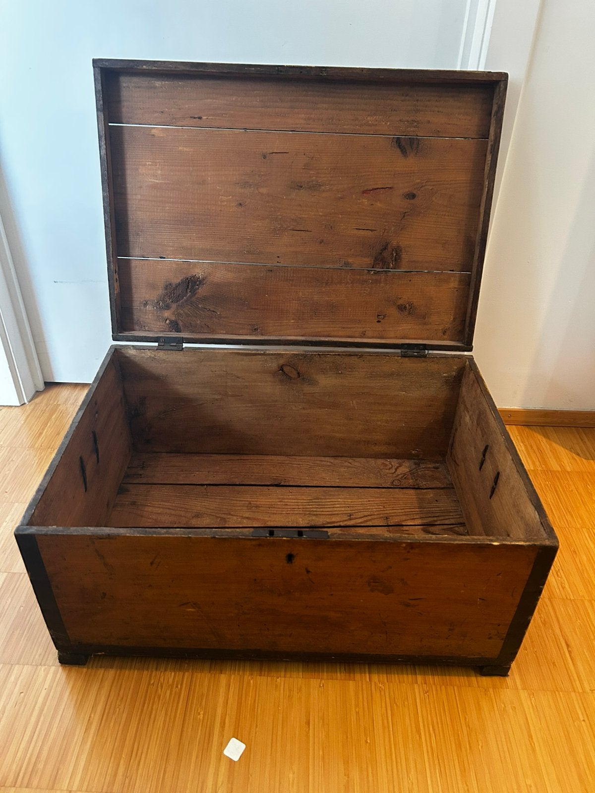 Retro houten kist, B 57cm, D 39cm, H 28cm, Huis en Inrichting, Woonaccessoires | Kisten, Ophalen, Gebruikt, 50 tot 100 cm, 5 – 50