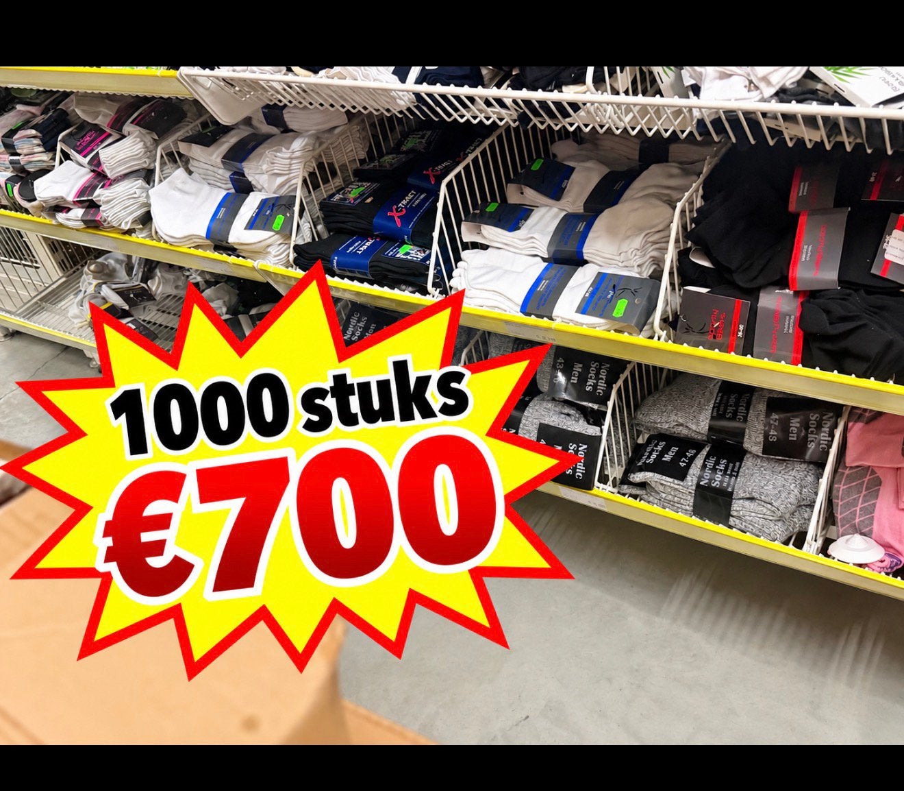 NIEUW partij sokken 1000 stuks, Overige typen, Overige kleuren, Nieuw, Overige maten