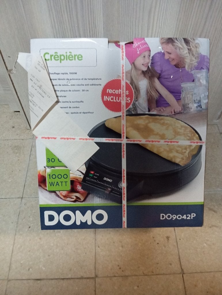 Crepiére domo 1000w neuf, Electroménager, Gaufriers, Enlèvement