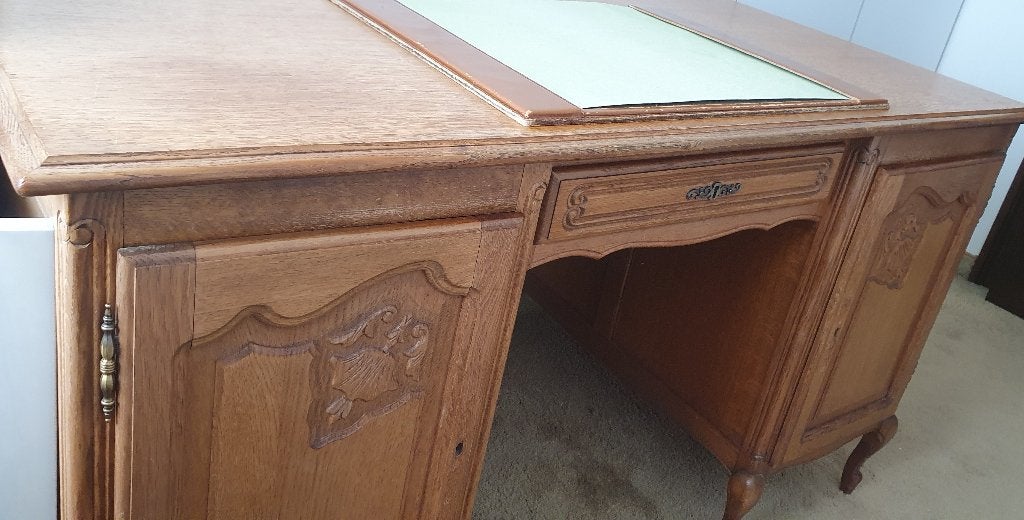 Bureau, Huis en Inrichting, Bureaus, Gebruikt, Overige typen, Klassiek, Hout, Bruin, Met lades, Opbergruimte, Ophalen
