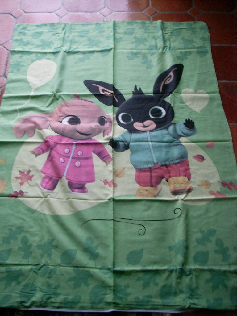 Bing bunny bedovertrek & kussensloop, Gebruikt, Hoeslaken of Sloop, Ophalen of Verzenden, Kinderbed