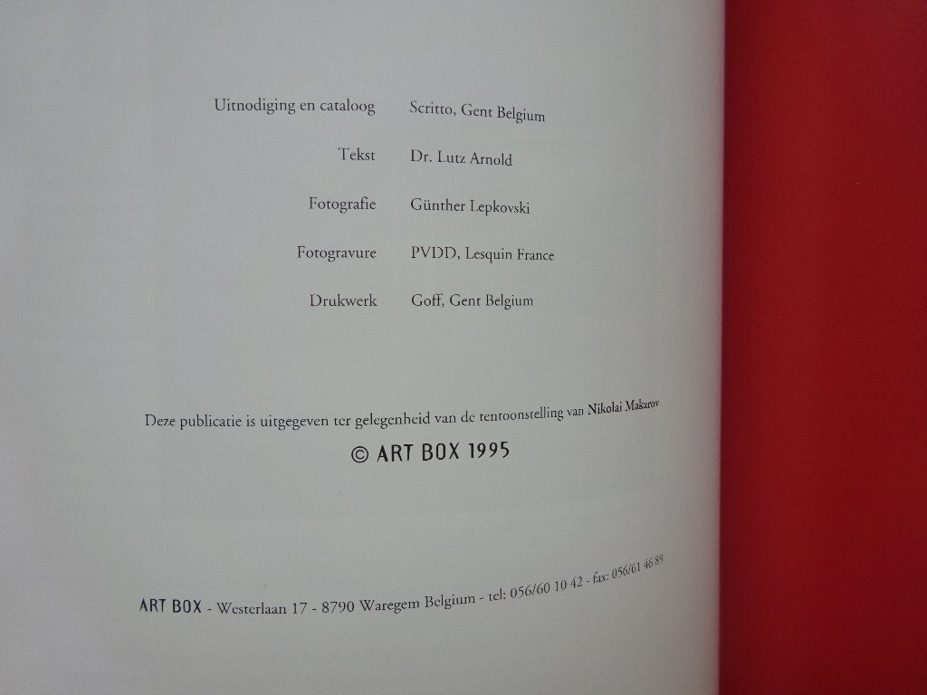 Art Box Waregem 1995 Nikolai Makarov, Ophalen of Verzenden, Gelezen, Schilder- en Tekenkunst