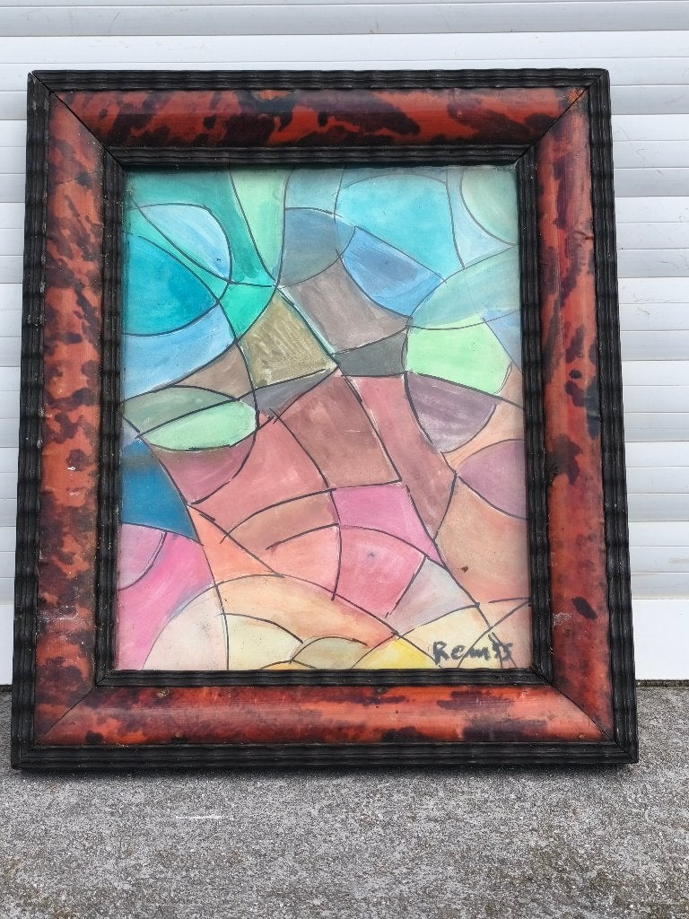 Aquarelle signe rem 55, Antiek en Kunst, Ophalen of Verzenden, Aquarel