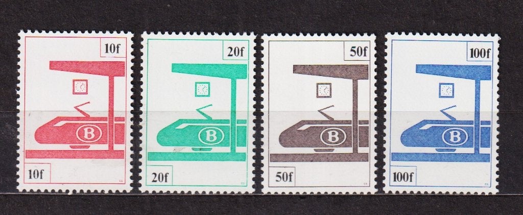 Belgique: Timbres chemins de fer 455/458 **, Neuf, Non oblitéré, Trains, Envoi