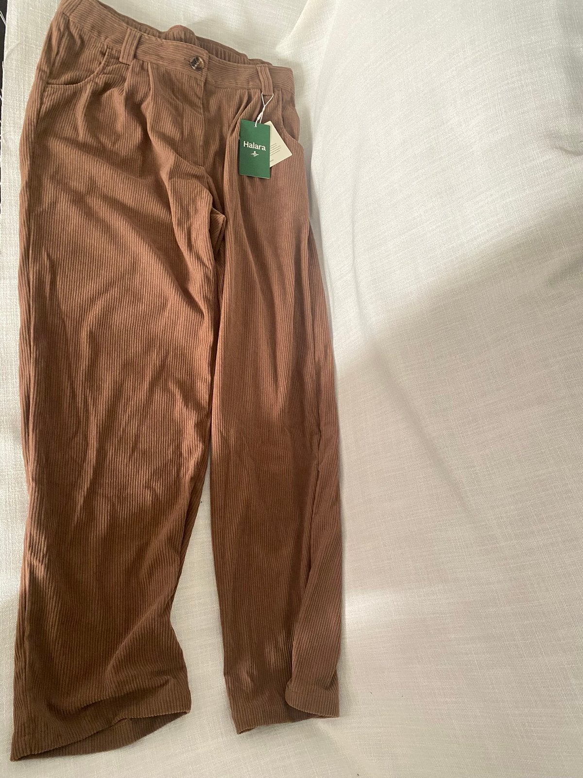 Velour Straight leg - Trousers - brown, Ophalen of Verzenden, Nieuw, Bruin, Broek of Spijkerbroek