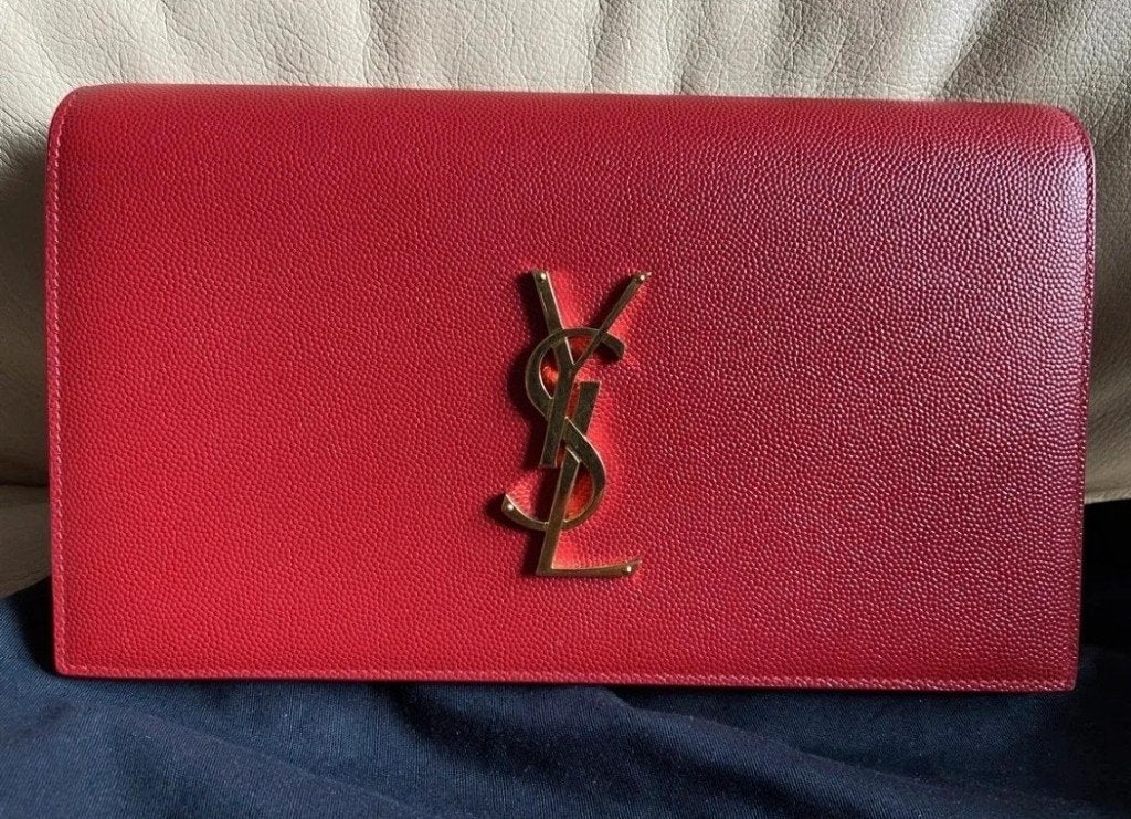 Saint laurent Kate clutch, Bijoux, Sacs & Beauté, Enlèvement ou Envoi, Comme neuf, Rouge, Sac de soirée