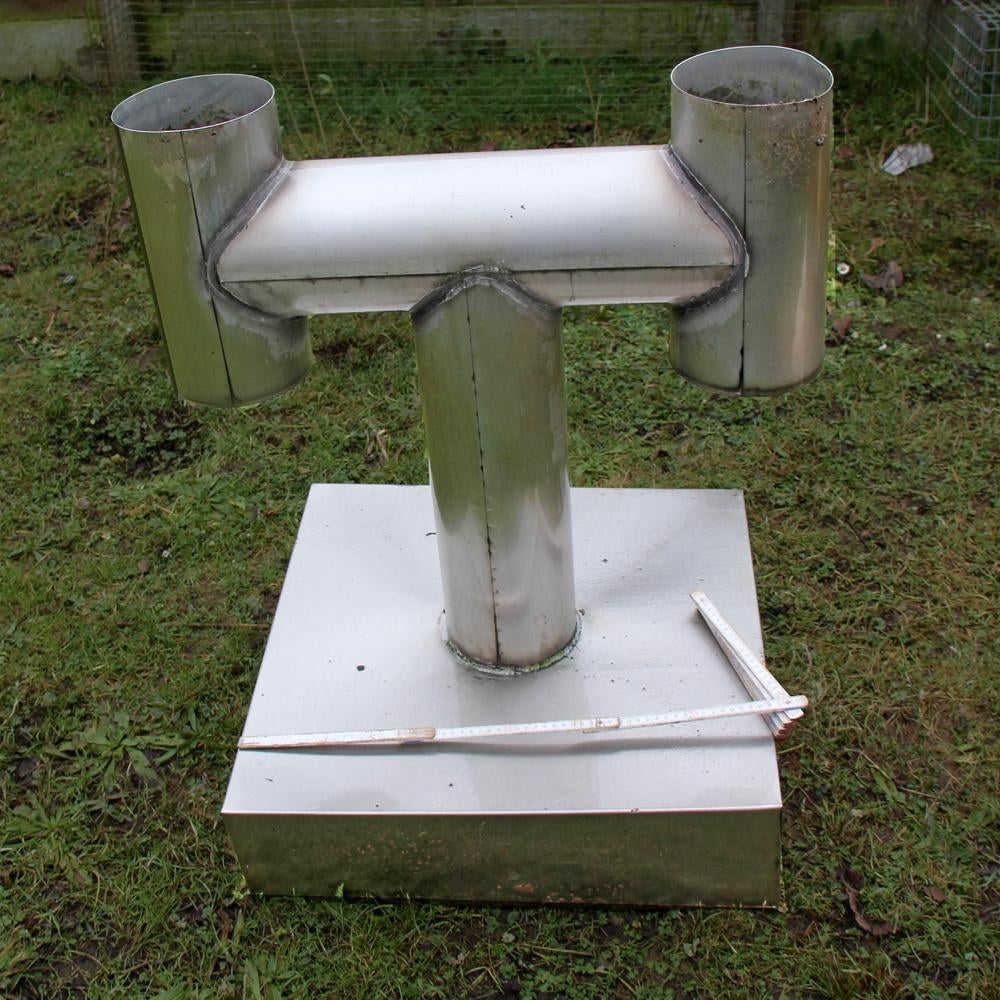 schouwkap in inox  60 cm breed  80 cm hoog  prima staat, Doe-het-zelf en Bouw, Ophalen