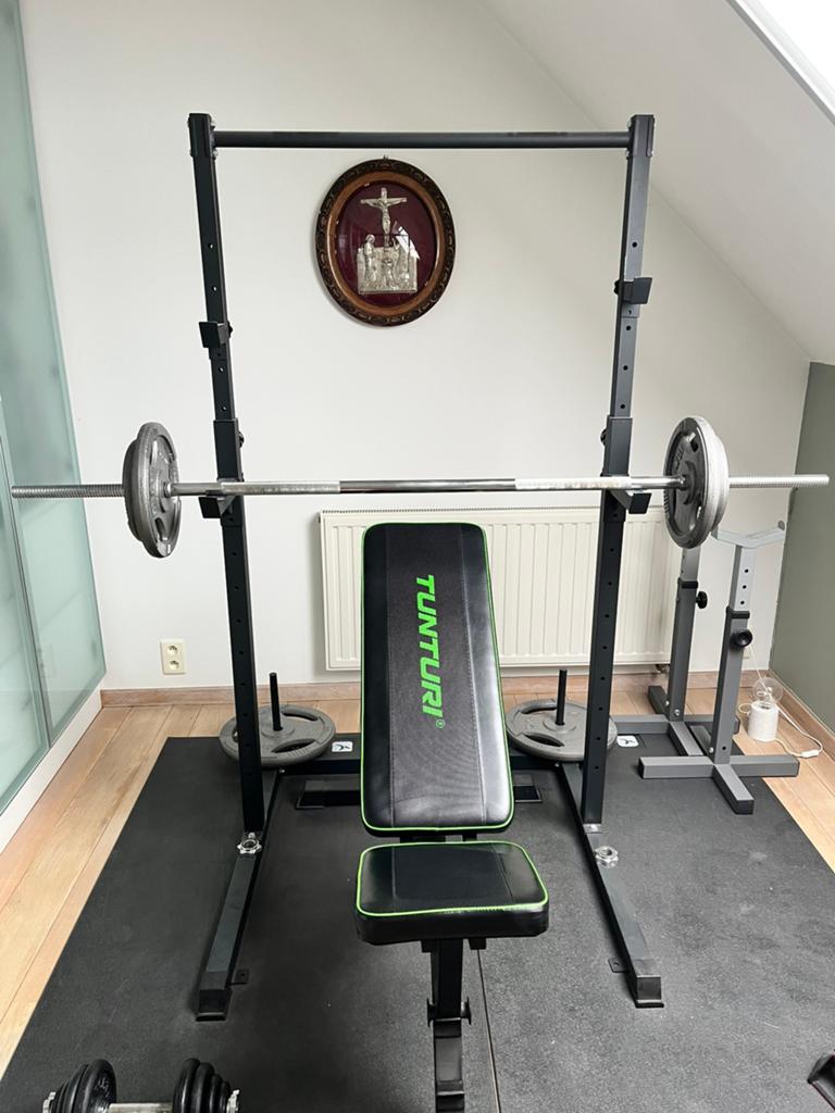 Fitness half squat rack + toebehoren, Sport en Fitness, Fitnessmaterialen, Ophalen, Gebruikt