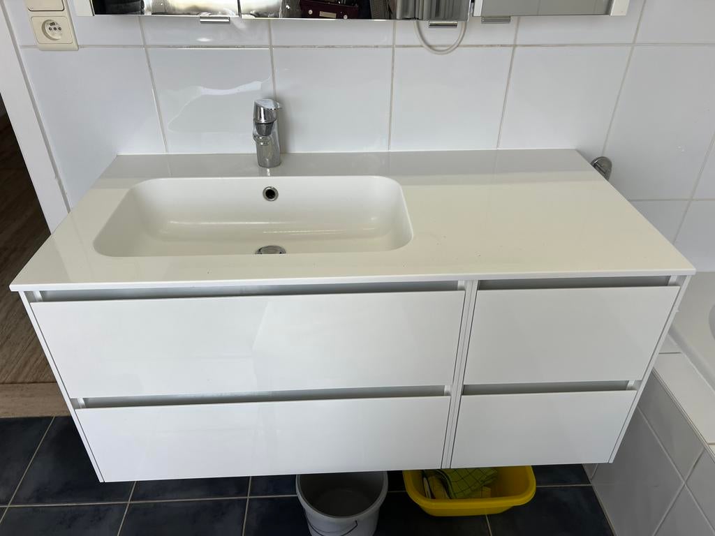 Lavabomeubel met spiegelkast, Huis en Inrichting, Badkamer | Badkamermeubels, Ophalen, Zo goed als nieuw, Spiegelkast