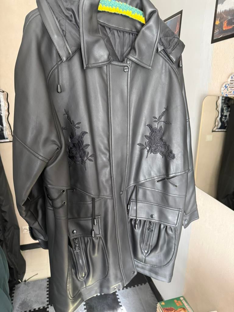Lederen jas, Vêtements | Femmes, Vestes | Hiver, Porté, Taille 46/48 (XL) ou plus grande, Noir, Enlèvement