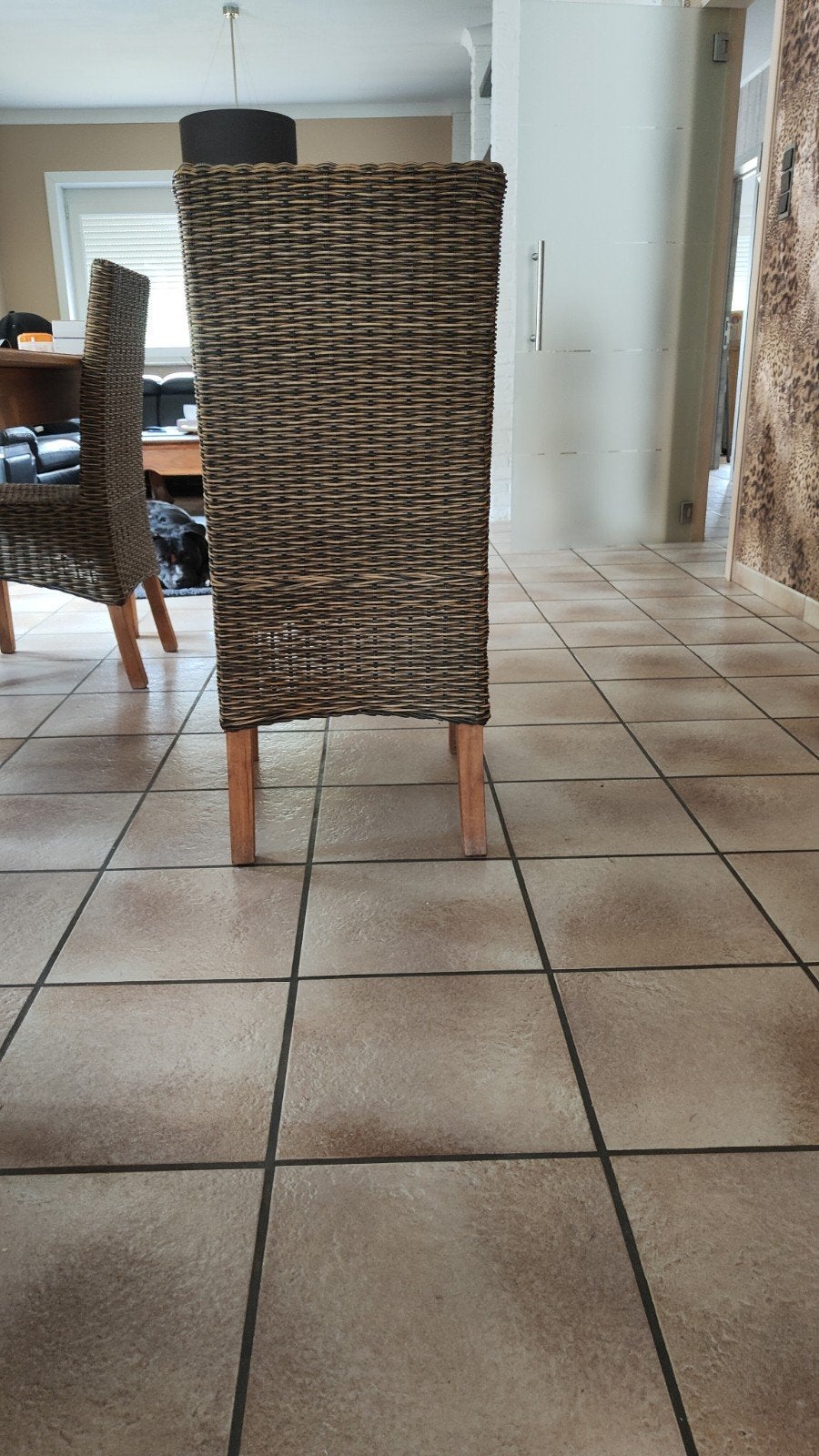 rieten stoelen, Huis en Inrichting, Ophalen, Riet of Rotan, Zo goed als nieuw, Grijs